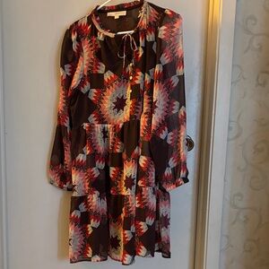 LOFT Multicolor Long Sleeve Dress